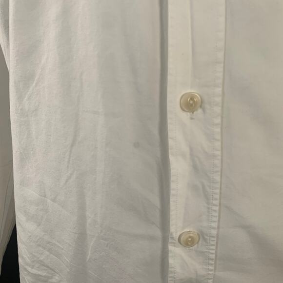 MERZ B. SCHWANEN Size XL White Cotton One Pocket Relaxed Fit Long Sleeve Shirt - Picture 6 of 10